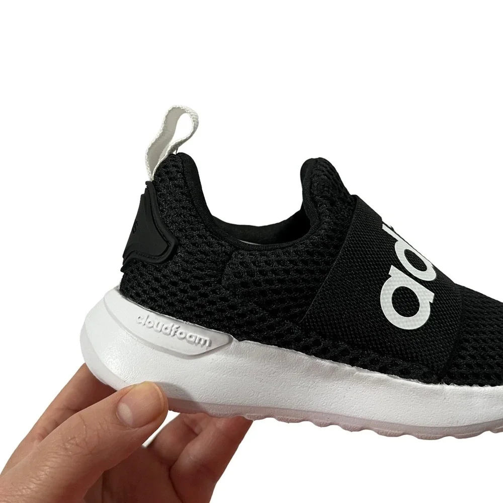 Adidas Little Boys Girls‎ Slip on Sneakers Sz 12 Black-White Lightweight Comfort